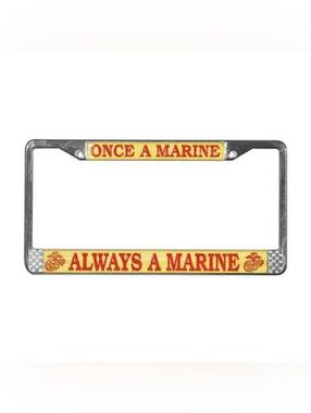Once A Marine Always A Marine License Plate Frame, US Military, Corps, Semper Fi